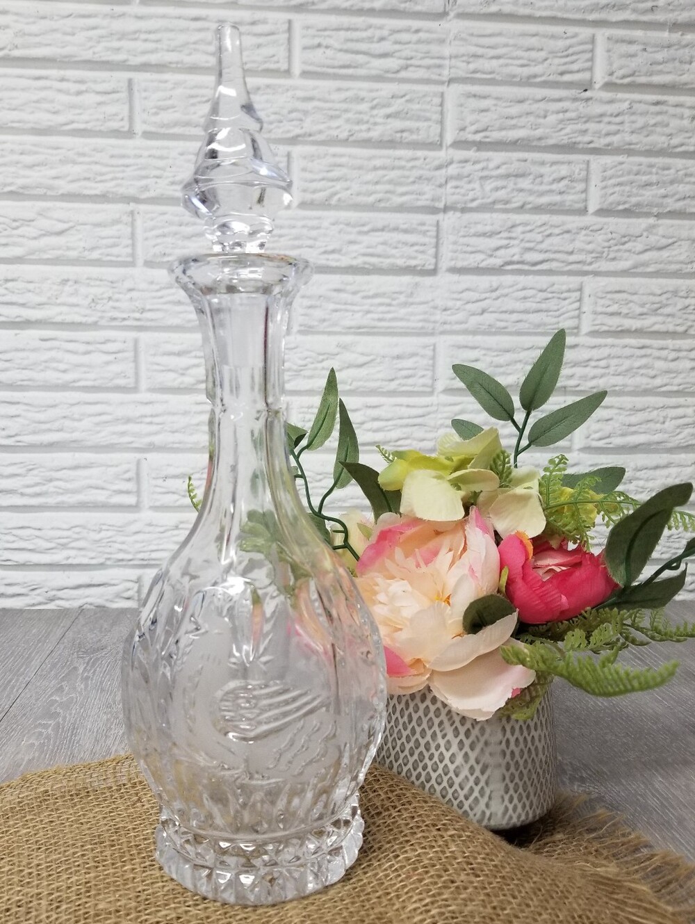 Vintage D' Adriana Las Aves Crystal Decanter